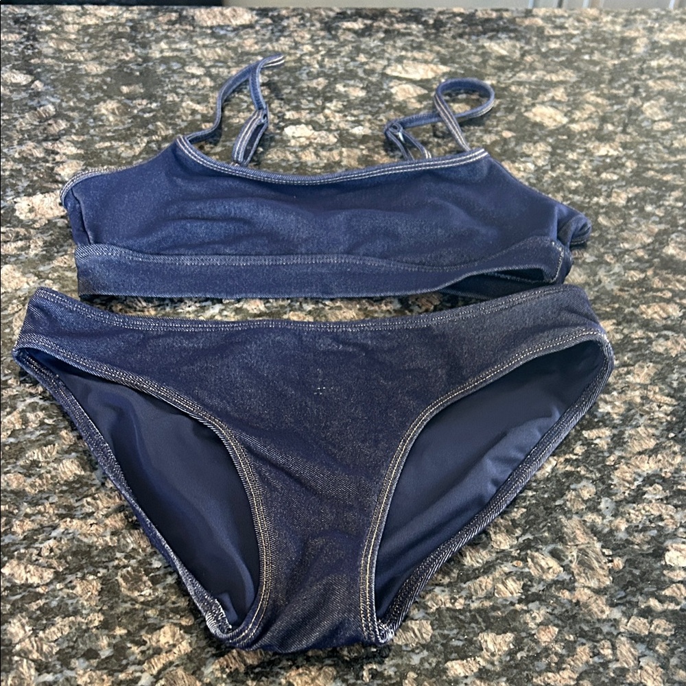 AERIE DENIM 2 PC BIKINI SIZE S/P